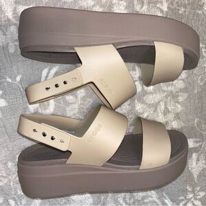 CROCS Women's Beige Platform Sandals